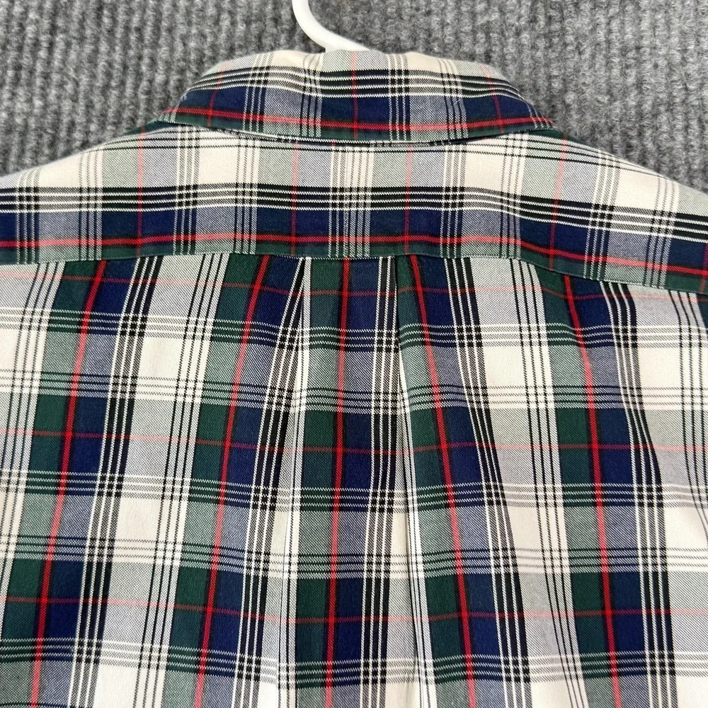 Ralph Lauren Shirt Mens Large Green Blue Plaid Blaire Button Down Cotton